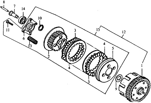 Сцепление (RC250CS, RC200-C5B, RC250-C5B, RC200GY-C2, RC250GY-C2, RC200-GY8)