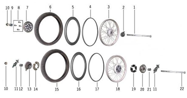 Схема переднего колеса альфа